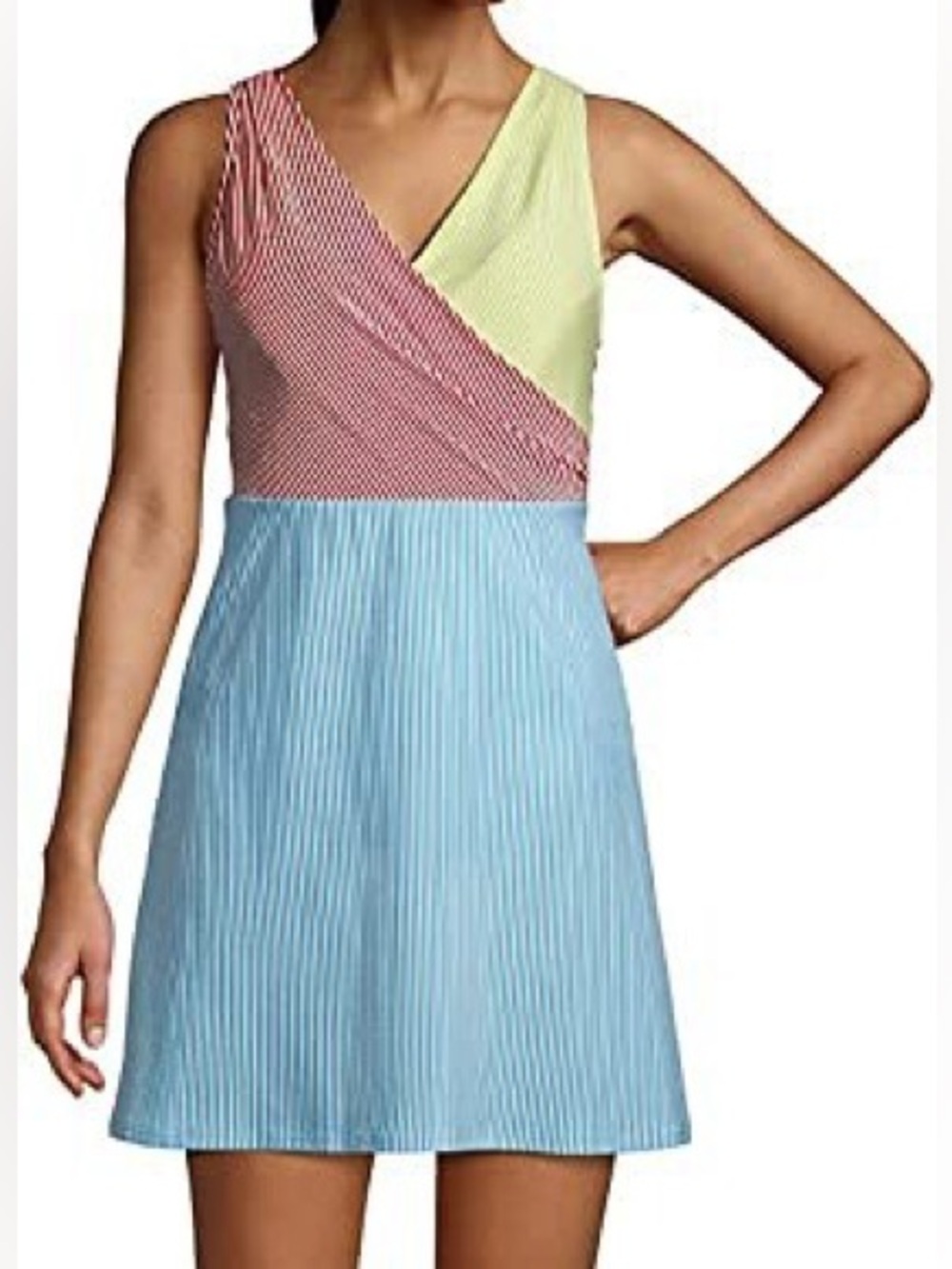 Lands End seersucker print Swim 
Dress